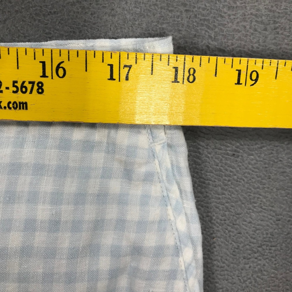 Lauren Ralph Lauren Shorts Women 16 Blue Gingham Check Linen High Waist Pocket - Picture 6 of 10